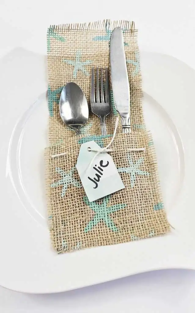 Beach themed place setting